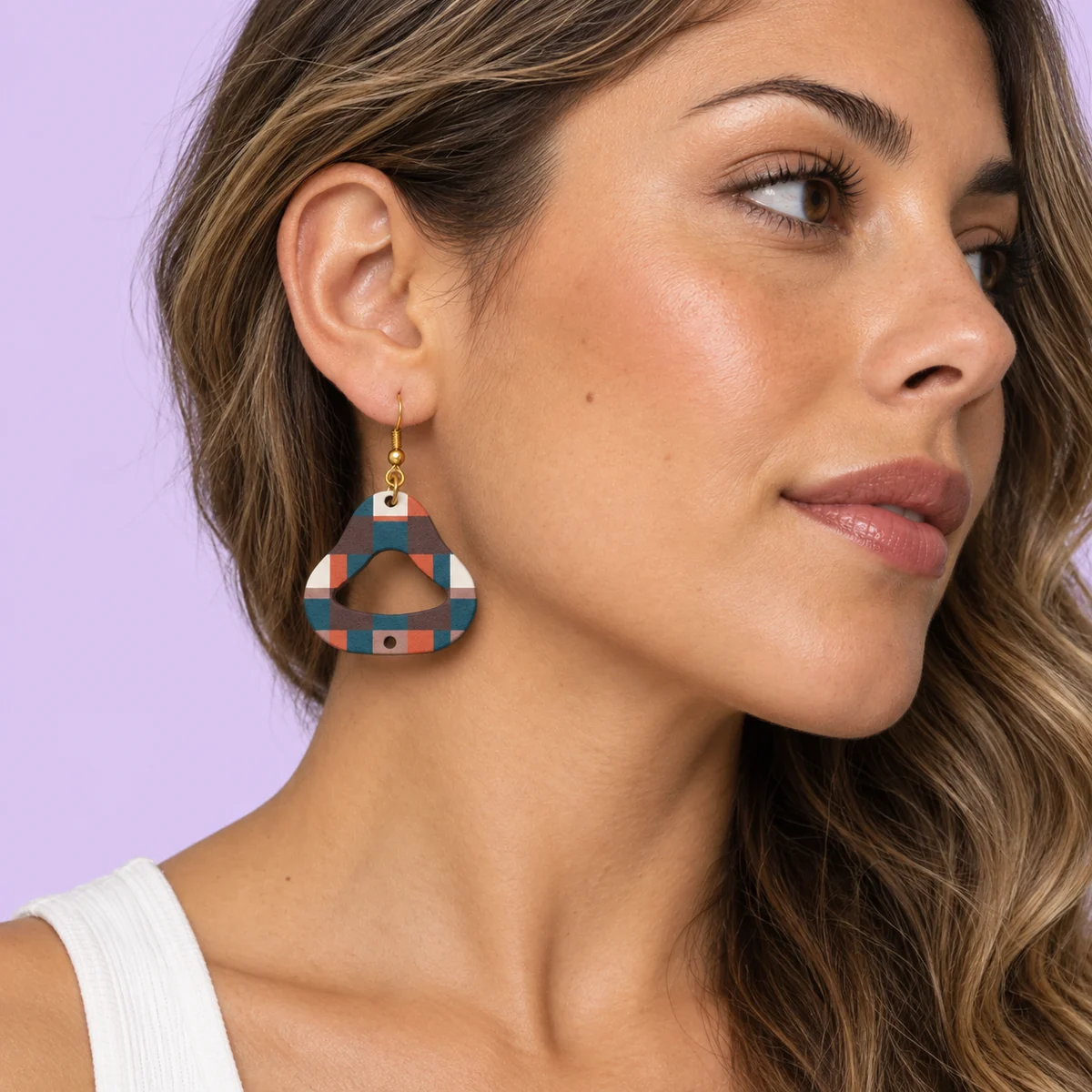 Orecchini Check buffalo · Indossato