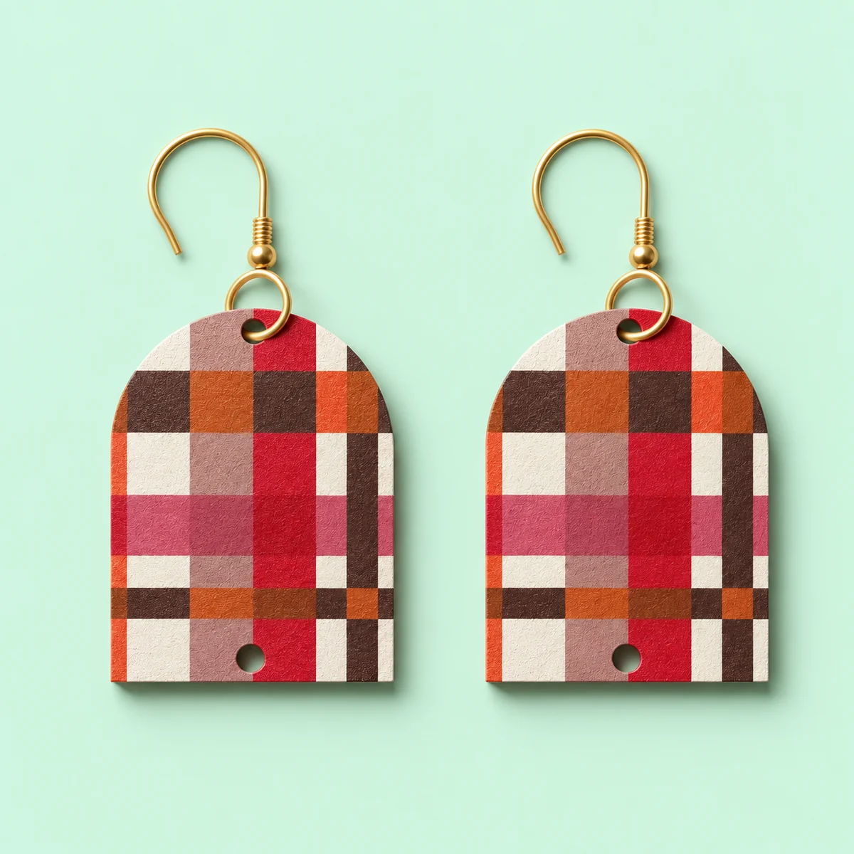 Orecchini Check overprint