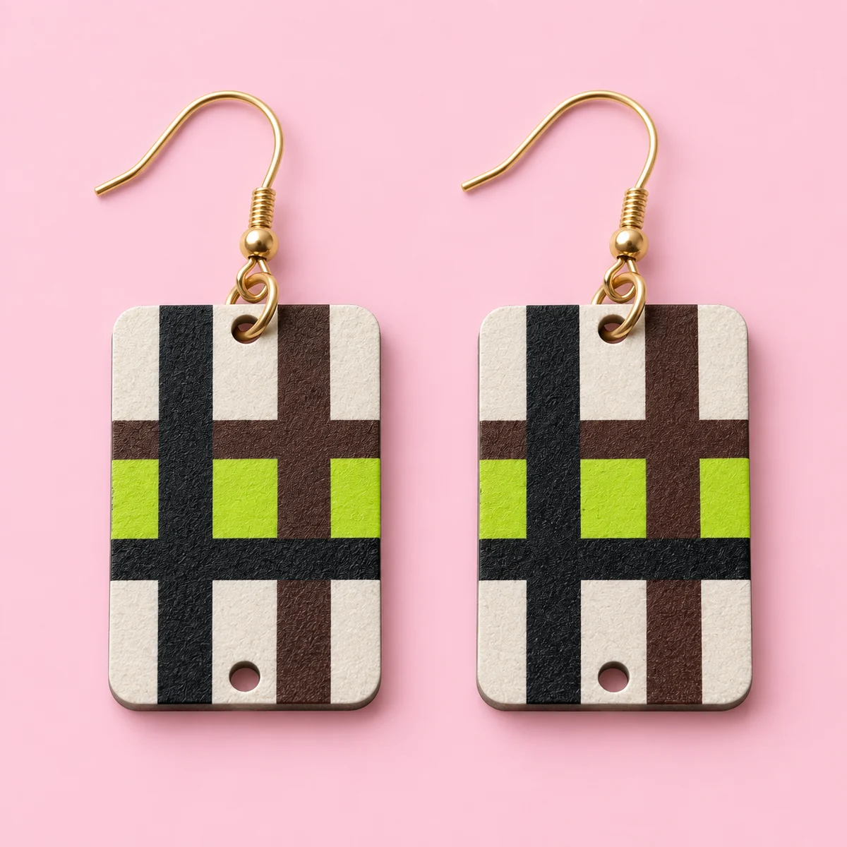 Orecchini Check tartan largo