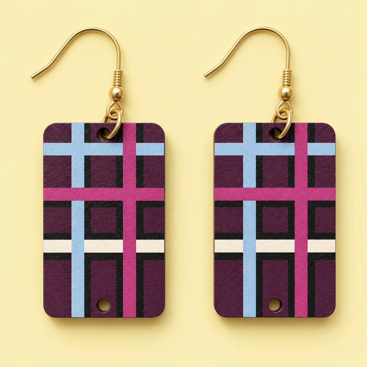 Orecchini Check tartan scuro