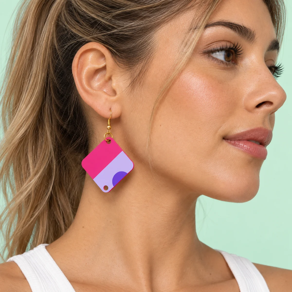 Orecchini Gummy diagonale · Indossato