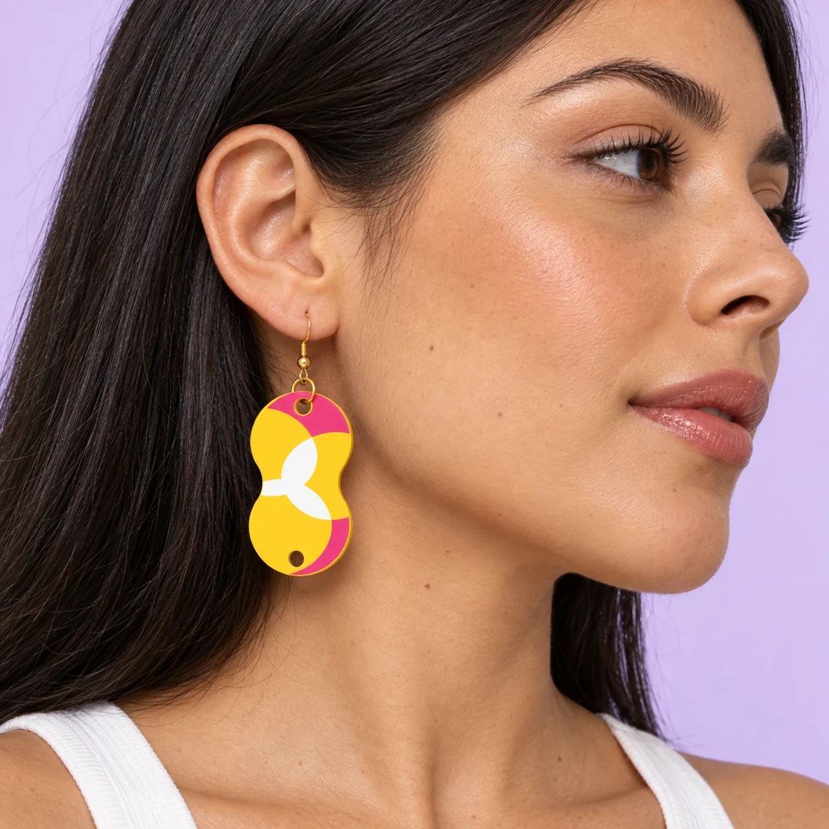 Orecchini Gummy gocce sole · Indossato