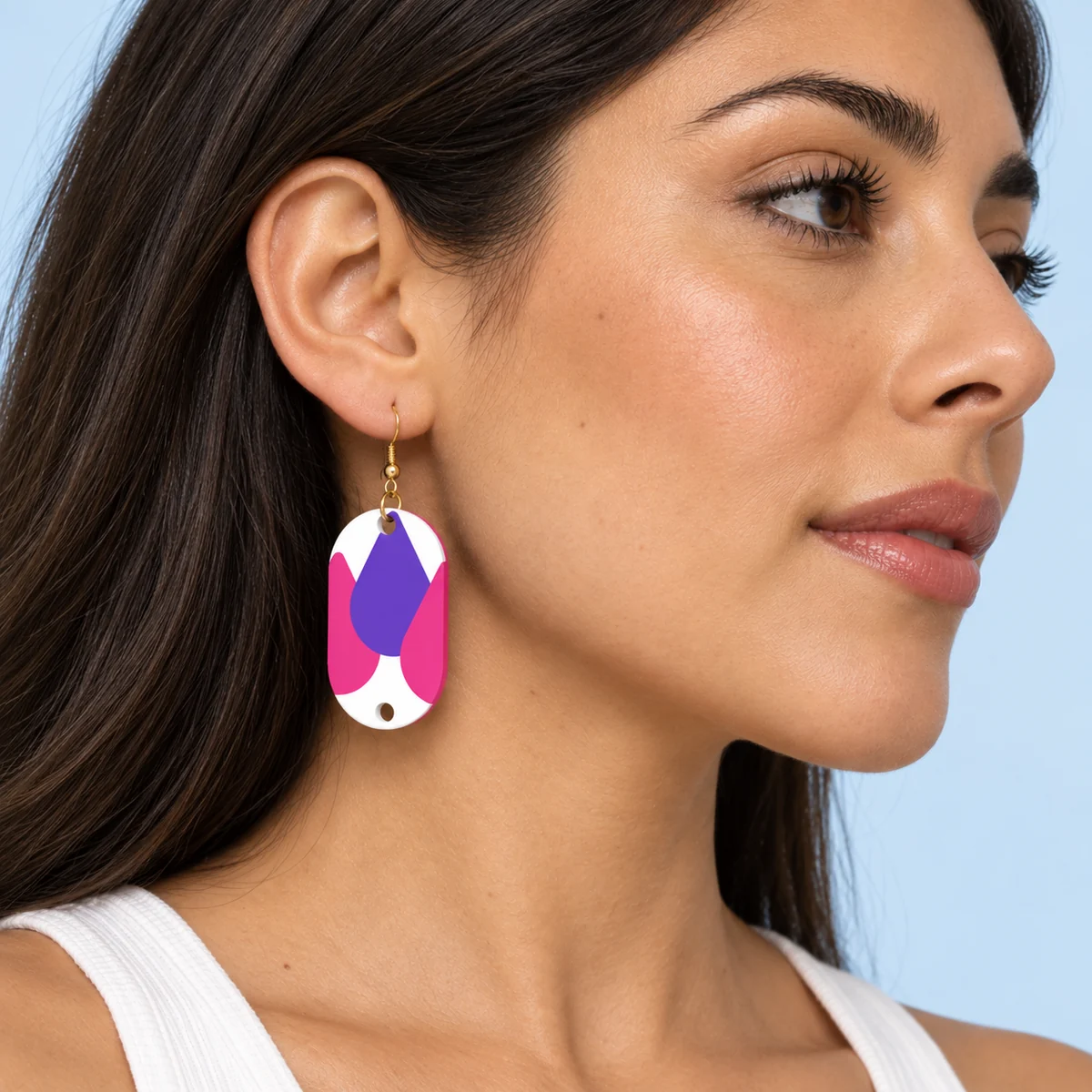 Orecchini Gummy gocce sospese · Indossato