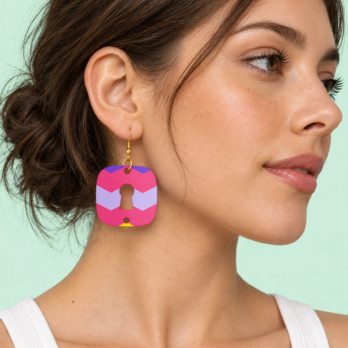 Orecchini Gummy zigzag · Indossato