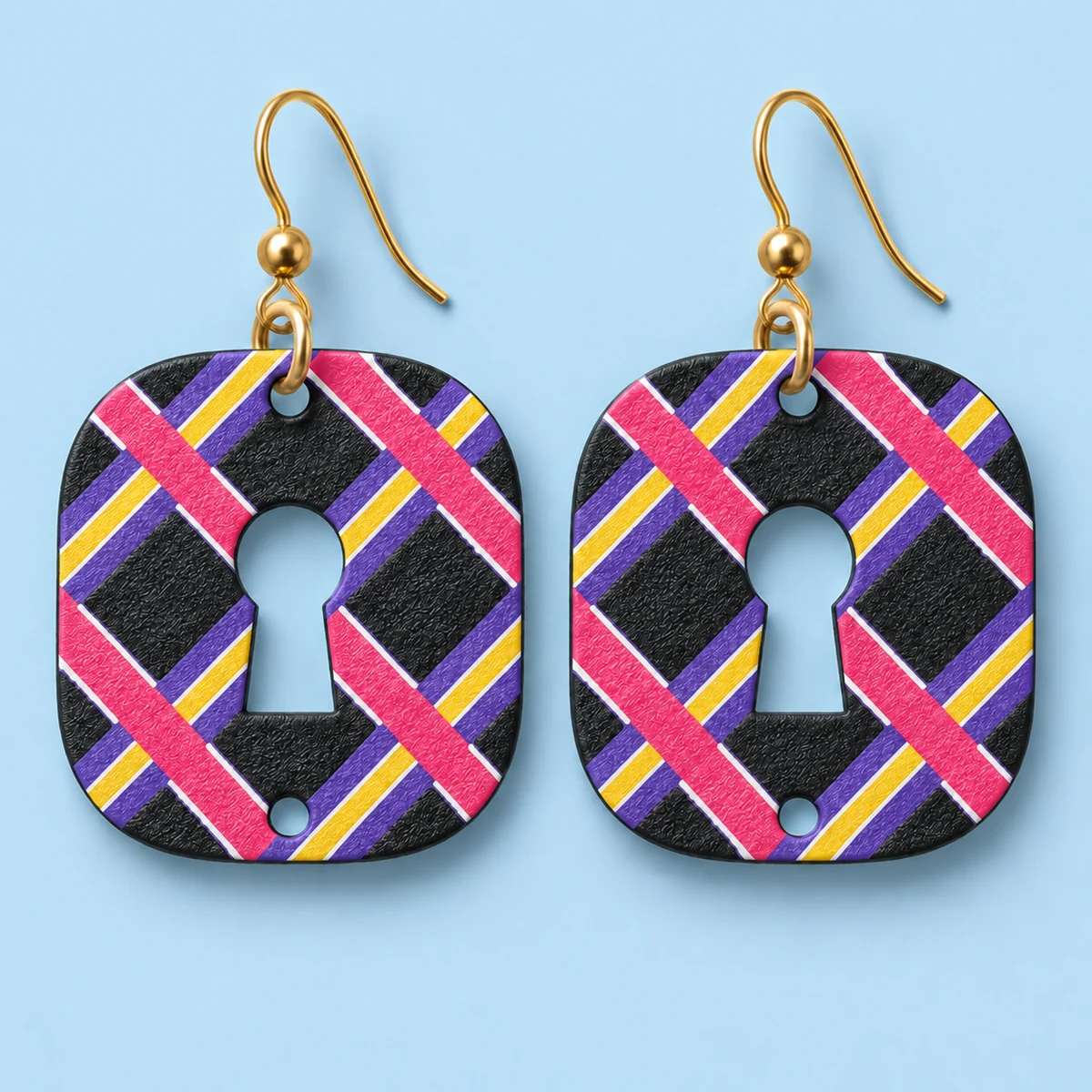 Orecchini Tartan diagonale