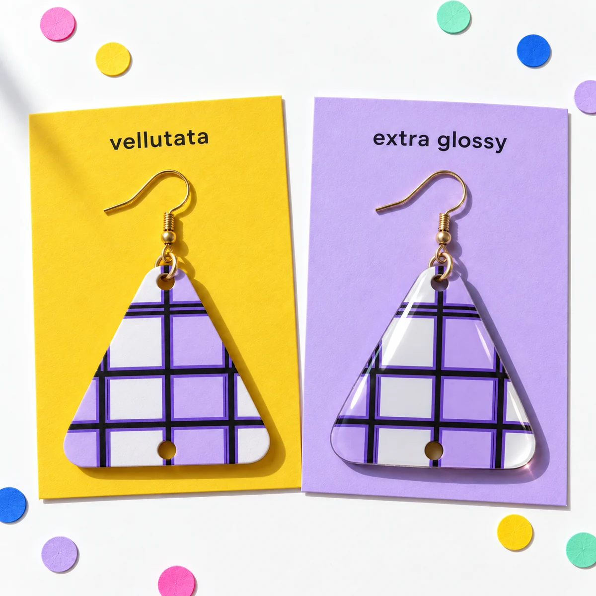 Orecchini Windowpane · Finiture